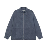 Aidase Spliced Solid Color Cargo Jacket Mens Autumn Retro Streetwear Loose Lapel Long SleeveOuterwear Men aidase-shop