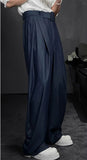 AIDASE  -  Summer New Draping Cool Wide Leg Pants for Men's Trendy Loose  Versatile Curved Knife Casual Pants Belt Design Thin Trousers aidase-shop