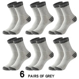 AIDASE  -  6 Pairs/lot Men's Sports Socks Autumn Winter 100% Cotton Running Black Sports Hiking Socks Black White Gray Male Long Tube Socks aidase-shop