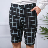 AIDASE  -  Breathable Fit Beach Shorts Swimwear Mens High Waist Casual Suit Plaid Small Straight Leg Mens Shorts Short De Corrida Masculino aidase-shop