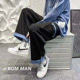 AIDASE  -  Work Pants for Men's Spring and Summer Trendy Brand Street-fried Wide-leg Pants Ins Hong Kong Style Versatile Nine-point Pants aidase-shop