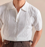 AIDASE  -  Summer Retro Collar Italy Polo Shirt Men Cotton Blend Short Sleeve Lightweight Breathable Casual Half Sleeve Top Knitted Tshirt aidase-shop