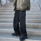 AIDASE  -  Autumn Cargo jeans men Wide Leg Denim pants Loose Jeans Straight Baggy Men's Jeans hip hop Streetwear Neutral denim Trousers aidase-shop