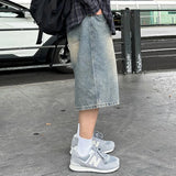 AIDASE  -  Men's Wear Retro Denim Shorts Summer Wide Leg Casual Cropped Jeans Korean Versatile Gradient Color Male Jorts New 9W3117 aidase-shop