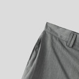 AIDASE  -  Men Pants Button Joggers Oversize Solid Color Casual Calf-length Trousers Men Streetwear Pleated Fashion Wide Leg Pants aidase-shop