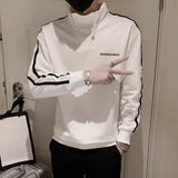 Aidase Hoodieless Male Clothes Sweatshirt for Men Black Pullover Slim Fit No Brand Novelty and Korean Style High Quality Loose Top S aidase-shop