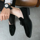 AIDASE  -  Classic Men Fringed Shoes PU Black Brown European-style Casual Comfortable Business-friendly Loafers Gentleman's Shoes Men aidase-shop