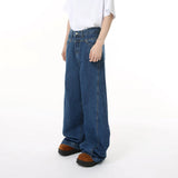 AIDASE  -  Korean New Fashion Men's Solid Color Simple Basic Casual Trendy Daily Wide Leg Straight Denim Trousers Male Jeans Pants Clothes aidase-shop