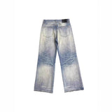 AIDASE  -  Four Seasons Fashion Men's Light Blue Casual Trendy Simple Basic Daily Straight Loose Denim Trousers Male Jeans Pants Clothes aidase-shop