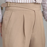 Aidase Spring Business Versatile Belt Trouser Gentleman Paris Button Pant Fashion Men Dress Pant High Waist Straight Pants Men aidase-shop