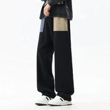 AIDASE  -  Fashion Men's Jeans Autumn New Contrast Color Pocket Patchwork Loose Wide Leg Straight Trendy Versatile Denim Pants 21E7517 aidase-shop
