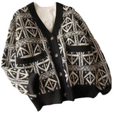 AIDASE  -  Thickened Double Knit Sweater Open Cardigan Men's Loose Autumn Winter V-neck Sweater with New Outerwear Knitted Wool aidase-shop