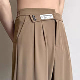 Aidase Suit Pants For Men Fashionable And Elegant Loose Straight Casual Pants British Style Solid Color High-Waisted Wide-Leg Pants aidase-shop