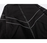 AIDASE  -  Reflective Striped Jacket Men Stand Collar Sports Windbreaker Coats Hip Hop Streetwear Zipper Jacket Harajuku Coats Black Blue aidase-shop