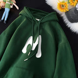 Man Hoodies Vintage Hoodie Sweatshirts Fashion Harajuku Streetwear Casual Loose Pullover Tops Letter Print Male Hooded