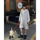 AIDASE  -  Summer Men's Sets Long Sleeved Hooded Shirt Trendy Summer Fashion Set Contrast Color Long Sleeve Casual aidase-shop