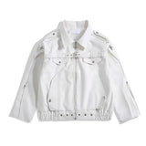 AIDASE  -  Korean Style Y2k Black Leather Jacket Mens Autumn Winter Fashion High-End Motorcycle Clothing Versatile Loose Workwear Jacket aidase-shop