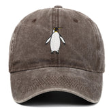 AIDASE  -  New Penguin Embroidered Baseball Hat Pure Cotton Washed Baseball Hat Outdoor Leisure Covering Baseball Hat for Women aidase-shop