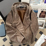 AIDASE  -  Men's Hooded Jacket Versatile Diagonal Zipper Design Trendy Simple Long Sleeve Male Coats 2025 Autumn New Menswear 21E7578 aidase-shop