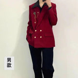 AIDASE  -  Temperament Casual Male Blazer Double Breasted Long Sleeve Personality Decoration Fashion Handsome Men's Suit Coat 21E6875 aidase-shop