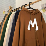 Man Hoodies Vintage Hoodie Sweatshirts Fashion Harajuku Streetwear Casual Loose Pullover Tops Letter Print Male Hooded