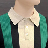 Aidase Spring Fashion Trend Stripe korean Popular polos Long-sleeve Shirts for Men Slim Fit Casual Plain Polos elegants Base shirt
