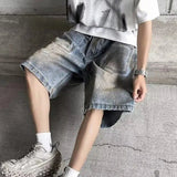 AIDASE  -  American Style Male Denim Shorts Vintage Double Pocket Design Summer New Loose Casual Cargo Pants Trendy Menswear 21E6699 aidase-shop