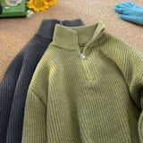 Aidase winter outfits men Women's Men's Y2K Turtleneck Sweater Knit Sweatshirts Coat For Men Knitwear With Zipper Korean WInter Outer Pullovers Men Blouse aidase-shop