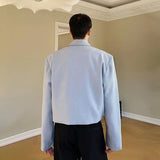 Aidase Men Autumn Winter Irregular Solid Color Cross Design Splicing Suit Genderless French Elegant Fashion Trend Short Casual Suit aidase-shop