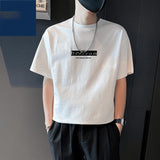 Aidase Fashion O-Neck Korean Printed Letter T-Shirts Men's Clothing 2025 Spring Summer New Loose Casual Tops All-match Tee Shirt