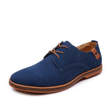 AIDASE  -  Men Large Size Frosted Leather Casual Shoes Wide Velvet Surface Fashionable Trendy Low Top Lace up Work Shoes Rubber Sole aidase-shop