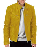AIDASE  -  Men's Men's Leather Jacket Male Teen Stand-up Collar Punk Men's Locomotive Leather Jacket aidase-shop