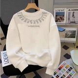 45.10Aidase American Street Hip-hop Men and Women Trendy Personalized Printed Round Neck Pullover for Couples Loose Retro Casual Top Y2k aidase-shop