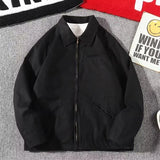 Aidase Vintage American Detroit Jacket Men Women Retro Solid Loose Cargo Coat Washed Cotton Casual Bomber Jacket Spring Autumn Top aidase-shop