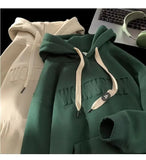 AIDASE  -  American heavyweight hoodie men's autumn and winter youth plus plush thick top letter steel print hooded jacket aidase-shop