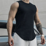 Aidase Fitness Sports Vest Men Trendy Brand Solid Slim Sweat-absorbing Sleeveless Top T-shirt Man Training Clothes Camiseta Para Hombre aidase-shop