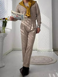 AIDASE  -  Naples Style Suit Trousers Mens Spring Casual Pleated Solid Color Slim Straight Pants For Men Stylish Button-up High Waist Pants aidase-shop