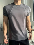 AIDASE  -  Muscle-Building Boxy ort-Sve T-irt for Men American Sle Small Collar Fitn Decosition f Sve aidase-shop
