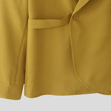 AIDASE  -  Men Blazer Solid Color Lapel Long Sleeve Casual Casual Male Suit Streetwear Loose Elegant Fashion Male Thin Coats Blazer aidase-shop
