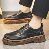 Aidase Brogues Men's Black Business Leather Shoes Man Loafers Comfortable Summer Sneakers Brand Moccasin Breathable Casual Shoes aidase-shop
