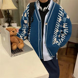 =Aidase Loose Knitted Sweater Set Men Women Vintage Patchwork Sweater Cardigan +High Street Wide Legs Loose Lantern Jeans Two-piece Sets aidase-shop