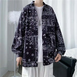 2023 Men's Clothing Turn-down Collar Handsome Long Sleeve Button Spring Summer Thin Man Printing Loose Streetwear Casual Korean Maytrends