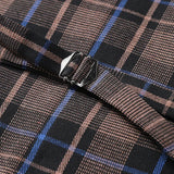 AIDASE  -  Trendy Sleeveless Slim Waistcoats Mens Spring Fashion Lapel Buttoned Plaid Striped Vest Jackets Men Casual Tie-up Suit Coat Male aidase-shop