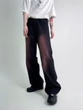 Aidase Black Washed Red Jeans Men's Loose Straight Trendy New Versatile Wide Leg Pants Streetwear Denim Men Skinny aidase-shop