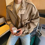 AIDASE  -  Stylish Men's Jacket Collar Trendy Light Maturity Style Spring Autumn Korean Design Retro Workwear Coat Casual Loose Fit aidase-shop