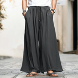 AIDASE  -  Men Wide Leg Pants Drawstring Joggers Oversize Pleated Casual Trousers Men Streetwear Vintage 2025 Male Long Pants S-5XL