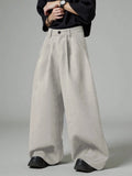 AIDASE  -  Loose Fit Men's Casual Pants with Pockets Pleated Slimming Daily Simple Style Pure Color Imported from Mainland China aidase-shop