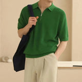 AIDASE  -  Summer New Men Tide Chic Korean Style Original Design Casual Turn-down Collar Zipper Decoration Short Sleeve T-shirt aidase-shop