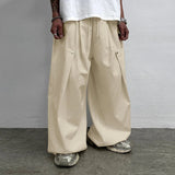 AIDASE  -  Men Wide Leg Pants Joggers Solid Color Drawstring Loose Trousers Men Streetwear Korean Style Fashion Casual Pants S-5XL aidase-shop