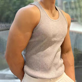 Aidase Mens Sexy Shaping Sports Fitness Casual Cotton Vest 2024 New Genderless American Street Elastic Slim Solid Color Tank Top Unisex aidase-shop